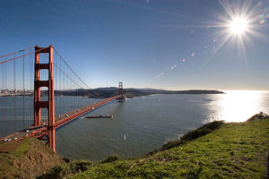Golden Gate Bridge and San Francisco as seen from the Marin Headlands. Photo by David Ball.